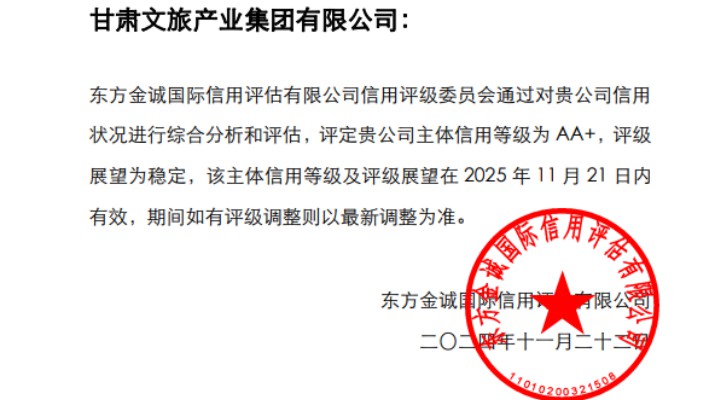 喜报！乐玩体育(中国)获AA+主体信用评级